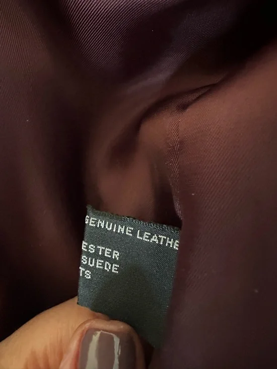 Vintage 1980s Buttery Soft Leather Coat | Funnel Neck | Burgundy - Picture 12 of 12